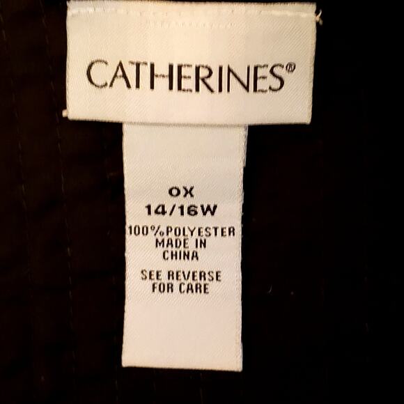 Catherine's Quilted Lightweight Open Jacket in Black & Gold | Size 14/16W | NWT - Picture 10 of 10